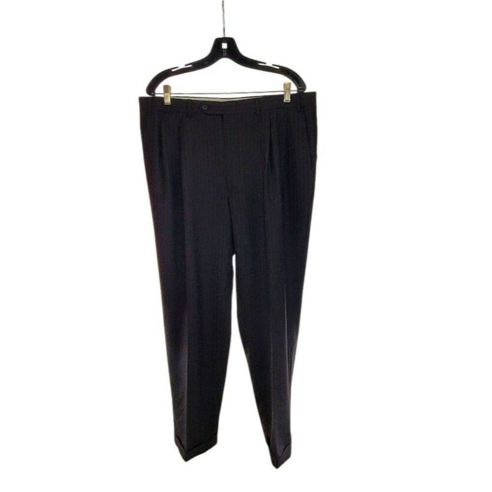 Canali Italian Wool Dress Pants IT 54 US 38–40 Cuffed Hem Made Italy